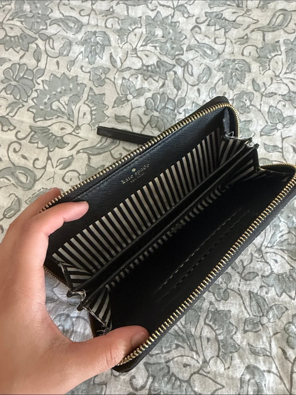 kate spade Black Saffiano Zip Wristlet Clutch